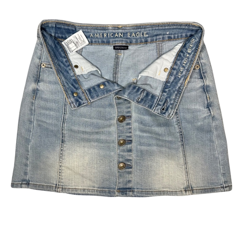 American Eagle Front Button Jeans Mini Skirt Size… - image 3